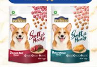 Perfecta Soft &amp; Meaty dog อาหารเม็ดนุ่ม 500 g มี2 สูตรให้เลือก ผลิตจากเนื้อสดเกรดคุณภาพดี  จะผสมหรือให้เเดี่ยวก็อร่อยเกินห้ามใจ