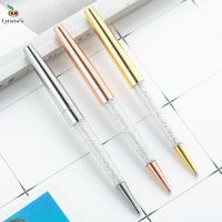 1 Pieces Lytwtws Crystal Ballpoint Pen Stationery Office School Supply Spinning Metal High Quality Luxury Roller Rose Gold Pens