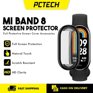 Cheap 2PCS Watch Protective Case With Tempered Film For Mi Band 8  Anti-scratch Anti-fall Full Protection Cover Screen Protector For Xiaomi Mi  Band 8