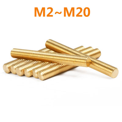 M2 M2.5 M3 M4 M5 M6 M8 M10 M12 M14M16M18M20 ความยาว 30 ~ 500 มม.ทองแดง Full Thread สกรูบาร์ทองเหลืองเกลียวฟัน Strip,เกลียว-zmcsjqjnfaxv