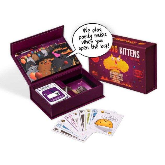 exploding-kittens-party-pack-board-game-ภาษาอังกฤษ-บอร์ดเกมแมวระเบิด-บอร์ดเกม-กระดาษพรีเมี่ยมเป็นลายตาราง-บริการเก็บเงินปลายทาง