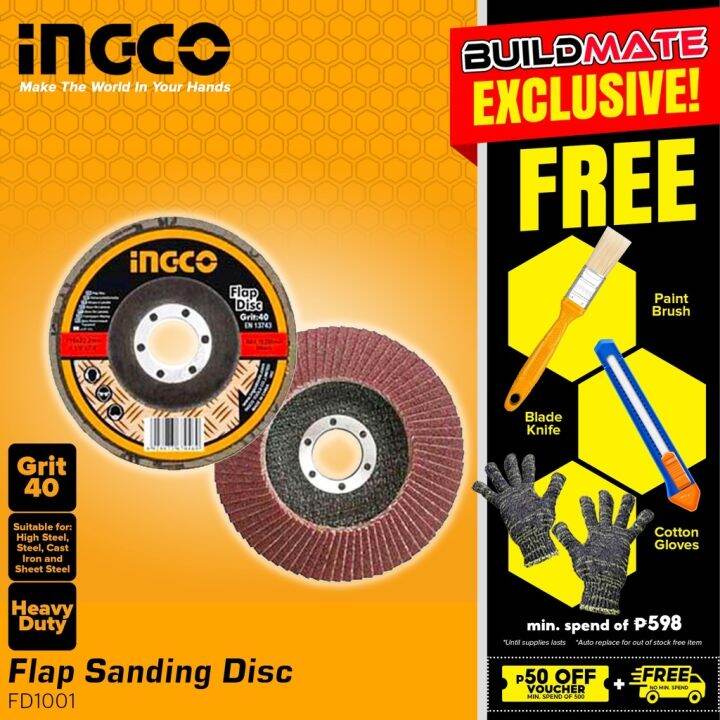 BUILDMATE Ingco Sanding Disc Sand Paper Disc Angle Grinder Paint