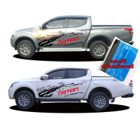 Sticker สติกเกอร์ลายโคลน Triton สติกเกอร์ติดรถTriton สติกเกอร์แต่ง MitsubishiTriton จำนวน 1 คู่ ติดตั้ง ซ้าย-ขวา Sticker สติกเกอร์โลโก้ กันน้ำ Rpt.Sticker