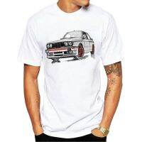 MenS Short-Sleeved T-Shirt, Vintage Bmw Printed Shirt, Casual, Comfortable And Simple, White For Sports Car Enthusiasts