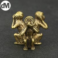 DM 1-3pcs/Set Chinese Style Golden Monkey Miniature Figurines Decor Desktop Bedroom Sculpture Ornaments Decorations Furniture