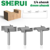 1/4－6mm Shank 4 Edge T Type Slotting Cutter เครื่องมืองานไม้ Router Bits สําหรับเครื่องตัดมิลลิ่งเกรดอุตสาหกรรมไม้ Slotting