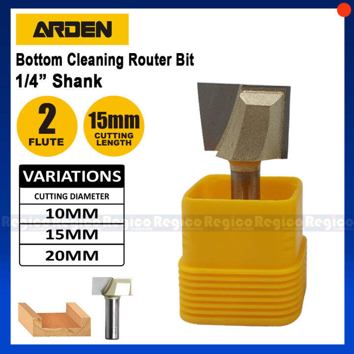 ARDEN 1/4 Shank Bottom Cleaning Router Bit for Plunge Router 0117