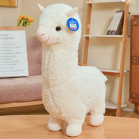 【HOMP】ของเล่นตุ๊กตาอัลปาก้า46ซม.,ตุ๊กตาสัตว์ขนาดใหญ่ Llamacorn Alpaca ตุ๊กตา Plushie หมอนกอดนุ่มเบาะนุ่มสีขาวตุ๊กตาอัลปาก้าตุ๊กตาของเล่นของขวัญเด็ก