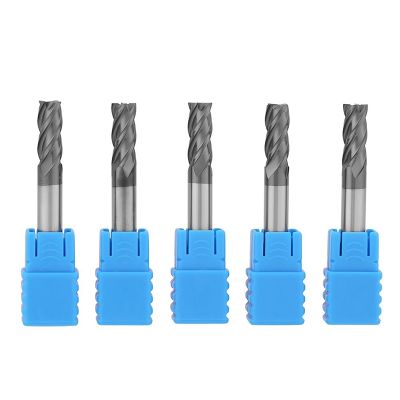 5Pcs CNC Milling Cutter Carbide End Mill 4 Milling Cutter Tool Kit 6mm Diameter x 50mm Length