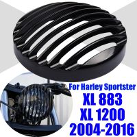 ที่ครอบไฟหน้ารถมอเตอร์ไซค์สำหรับ Harley Sportster XL 883เหล็ก1200 XL883อุปกรณ์ปกป้องป้องกันออกแบบได้ตามต้องการ XL1200C