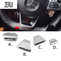 ZR สำหรับ1 3D โลหะ AMG พวงมาลัย AMG สติ๊กเกอร์สัญลักษณ์สำหรับ Mercedes Benz A/c/e/s คลาส CLA GLC คลาส AMG พวงมาลัยตกแต่งโลโก้รถ