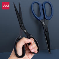 Deli กรรไกร All Purpose Comfort-Grip Handles Sharp Black Blade s For Office Home School Craft Sewing Fabric Supplies