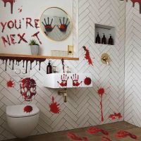 【YP】 Decorations Terror Bloody Handprint Footprint Window Stickers party Wall Decal Floor Clings props