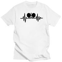 Table Tennis Pingpong Heartbeat T Shirt Men Print O Neck Oversized Cotton T Shirt Summer New Tshirt XS-6XL