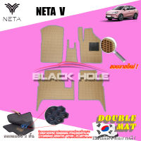 NETA V 2022-ปัจจุบัน ฟรีแพดยาง พรมรถยนต์เข้ารูป2ชั้นแบบรูรังผึ้ง Blackhole (ชุดห้องโดยสาร)