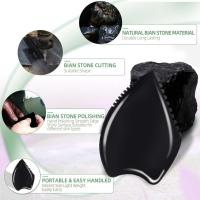 Natural Bian Stone Gua Sha Facial Tool Acupressure ลดอาการบวมถุงใต้ตาผ่อนคลาย Guasha Board สำหรับแก้มหน้าผาก Body Eye-Piejt