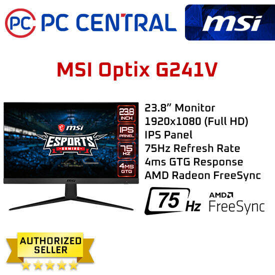 Msi Optix G241v 24 Full Hd 75hz Amd Freesync Ips Gaming Monitor, 24 