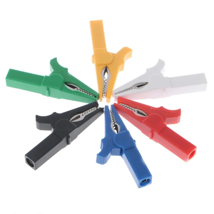 6 Pcs 6 Colors 55mm Crocodile Alligator Clip For 4mm Male Banana Plug