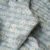 140x50cm Floral Striped Cotton Sewing Fabric Making Afternoon Tea Tablecloth Curtain Dress Cloth