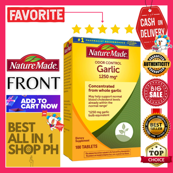 Nature Made Odor Control GARLIC 1250 mg 100 tablets 100 AUTHENTIC