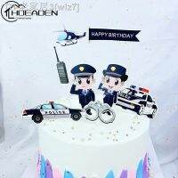 【CW】✻▧◐  7Pcs Toppers Policewoman Male Policeman Plane Handcuffs Call Machine Decoration Happy Birthday Kids Boy