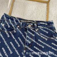 COD XR3Y Alexander Wang correct version 2022 new summer classic letters full print denim womens shorts burrs hot pants hot girls