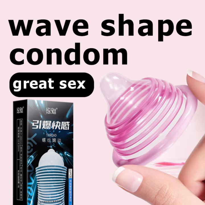 Yomee 1 Box 10 Pcs Premium Thread Condom Men For Sex With Size Ultra Thin Safe Adult Products