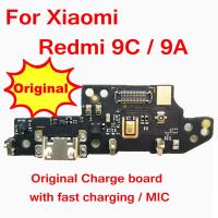 ไมโครโฟนเต็มรูปแบบของแท้สำหรับ Xiaomi Redmi 9A USB 9C ตัวเชื่อมต่อแท่นแผงสำหรับชาร์จสายเคเบิลยืดหยุ่นบอร์ดซ่อมโทรศัพท์มือถือเร็ว