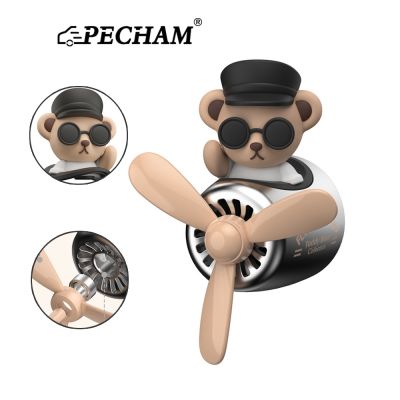 PECHAM น้ําหอมปรับอากาศ รูปตุ๊กตาหมี แบบแม่เหล็ก อุปกรณ์เสริม สําหรับตกแต่งภายในรถยนต์
