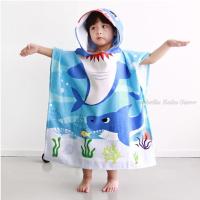 【CW】 Cartoon Baby Microfiber Cotton Hooded Beach Newborn Cape Soft Poncho Kids Bathing Infant Washcloth