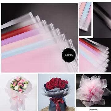 20pcs High-end Korean Style Floral Wrapping Paper, Frosted Semi-transparent  Paper For Bouquets, Fresh Flowers, Gift Packaging