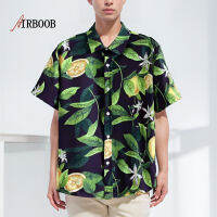 AIRBOOB เสื้อฤดูร้อนแขนสั้นผู้ชายสไตล์ฮาวาย,เสื้อเสื้อเชิ๊ตลายดอกไม้หลวมและหล่อเสื้อเชิ้ตลำลองอเนกประสงค์