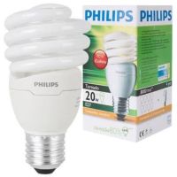 หลอดไฟ 20W หลอดประหยัดไฟ หลอดฟิลิปส์ หลอดขั้วเกลียว E27 Philips หลอดทอร์นาโด Tornado แสงขาว แสงวอร์ม  20วัตต์ หลอดเกลียว 220V