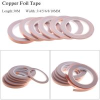 1PC 25 Meters Acrylic Glue Protection Copper Foil Tape Strip Adhesive Shielding Heat Resist Single Side Conductive