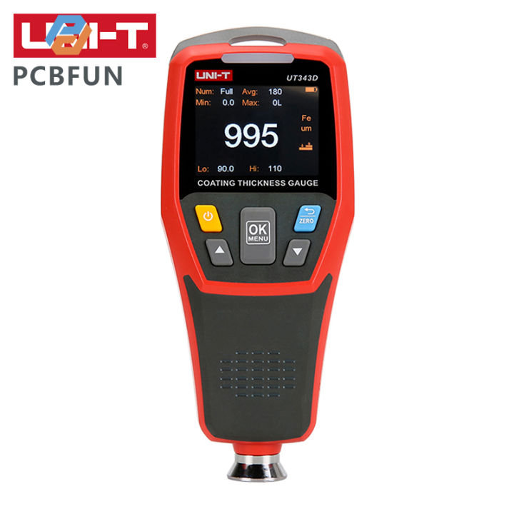 uni-t-pcbfun-ut343d-ut343a-เครื่องวัดความหนาของสีเครื่องวัดความหนาฟิล์มความหนาของเครื่องวัดเกจวัดการเคลือบแบบดิจิตอล
