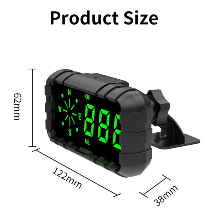 hot-รถ-hud-จอแสดง-gps-เครื่องวัดความเร็วดิจิตอลเข็มทิศรองรับจอแสดงผลแอลอีดีรองรับเซ็นเซอร์วัดแสงเตือนความเมื่อยล้าจากการขับรถกล่องแจ้งเตือนความเร็วเกินกำหนดสำหรับรถยนต์รถบรรทุก-suv