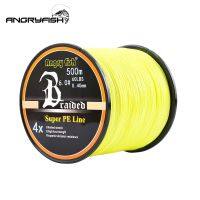 Angryfish Hot New 500m 4 Strands Braided Fishing Line 8 Colors Super PE Line Strong Strength