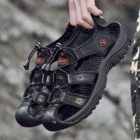 【Ready Stock】☆ Lapisan pertama sandal kulit lembu 38-47 kulit lembu selipar Hiking Sandals Slippers Men