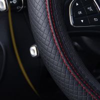 Car Steering Wheel Cover Breathable Anti Slip PU Leather Steering Covers Good Grip Suitable 37-38cm Auto Decoration Accessories