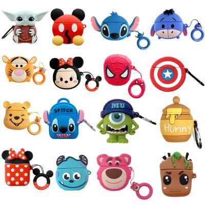 Cover for Apple AirPods 1 2 3 3rd Case for AirPods Pro Case Cute Cartoon Yoda Mickey Stitch Spiderman Earphone Case Accessories Wireless Earbud Cases