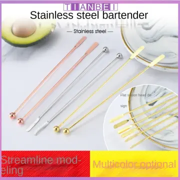 7.5 Inch Reusable Stainless Steel Silver Coffee Cocktail Stirrer