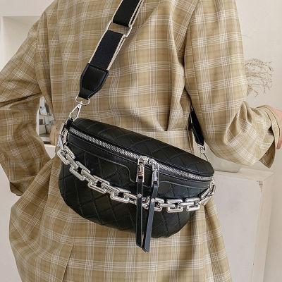 Womens Belt Bag Bags For Women Lingge PU Leather Chain Fanny Pack Bananka Designer Fashion Shoulder Bag Belly Band Belt Bag