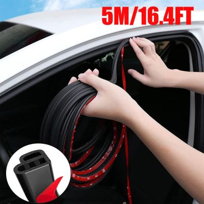 【CW】 5M Car Weather Stripping L-Shape Rubber Draft Strip Adhesive Weatherstrip Noise Insulation