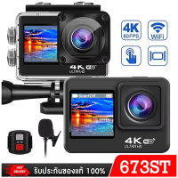 กล้องแอคชั่น 4k WiFi Dual Screen Action Camera พร้อมหน้าจอสัมผัสรองรับไมโครโฟนภายนอก Vlog กล้องป้องกันการสั่นไหว