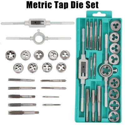 Screw Thread Metric Taps Wrench Dies Tapping Tools M3 M12 20 Pcs Threading Tools Tap and Die Set Alloy Wrench Screw