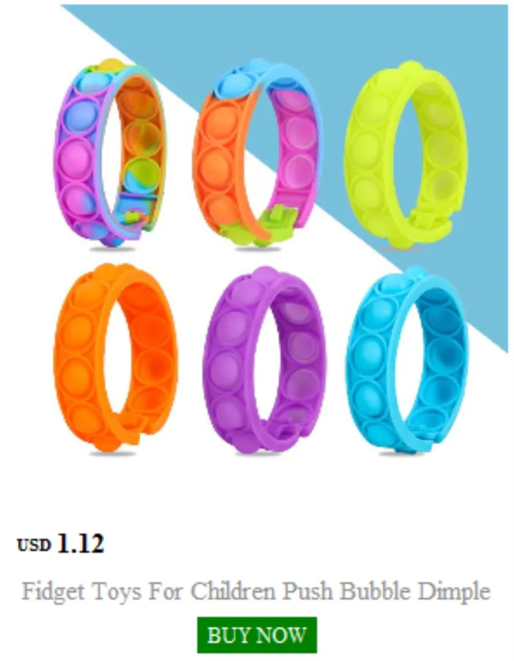 Fidget Toys Sensory Bracelet Push Bubble Simple Dimple Wristband  Decompression Decompression Ring Toy Popite Adult Children