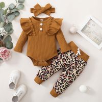 3Pcs Newborn Girl Clothes Set 3 Months Baby Girl Clothes Toddler Girl Outfits Baby Bodysuit Bow Pants Infant Kids Clothing 6M