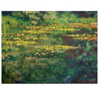 Monet Water Lily nostalgic retro oil painting Kraft paper Bar KTV Dorm Bedroom decorative stickers Drawing Painting Supplies