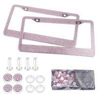 Narrow Border License Plate Frame Crystal Tag Car Accessories