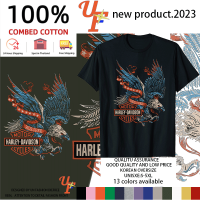 เสื้อยืดคอกลมผู้ชาย Harley-Davidson Elemental Style Graphic Eagle Top สำหรับรถจักรยานยนต์